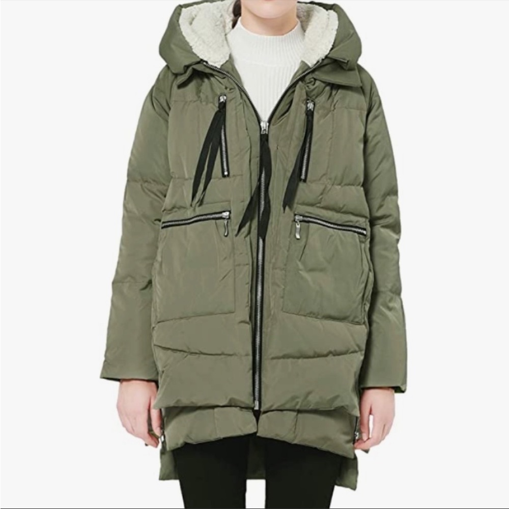 Orolay Zip Front Thickened Down Coat Green Amazon
